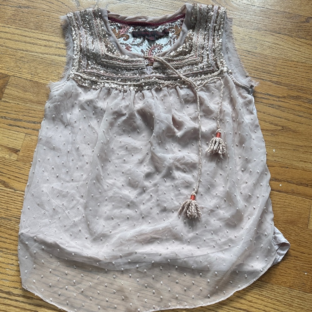 Chic Embellished Sleeveless Blouse